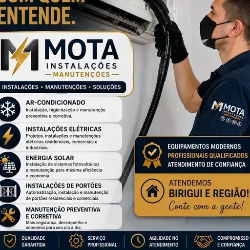 Mota instalações manutenções elétricas ar-condicionado energia solar