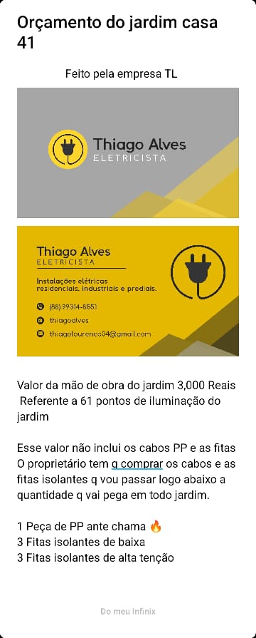 Logo de Thiago eletricista