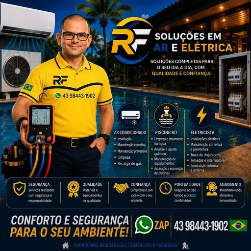 RF. Soluções em Ar e Elétrica e piscinas